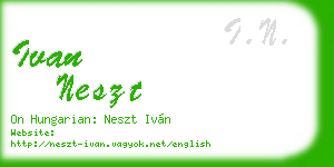 ivan neszt business card